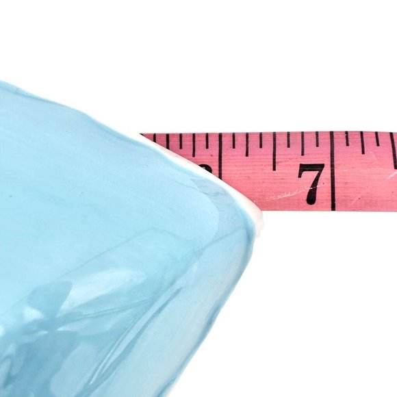 Happy Valentine's Day Set of 2 Heart Bowls  6.5 x 6 Blue White - Picture 6 of 6